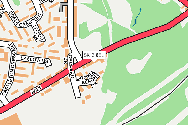 SK13 6EL map - OS OpenMap – Local (Ordnance Survey)