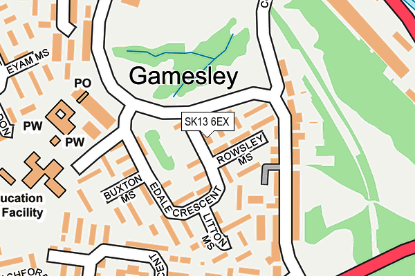 SK13 6EX map - OS OpenMap – Local (Ordnance Survey)