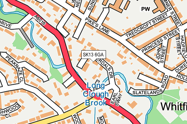 SK13 6GA map - OS OpenMap – Local (Ordnance Survey)