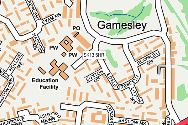 SK13 6HR map - OS OpenMap – Local (Ordnance Survey)