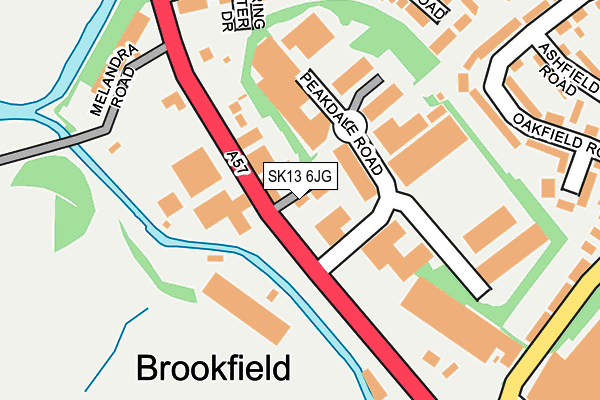 SK13 6JG map - OS OpenMap – Local (Ordnance Survey)