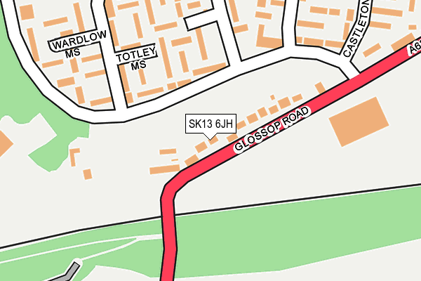 SK13 6JH map - OS OpenMap – Local (Ordnance Survey)