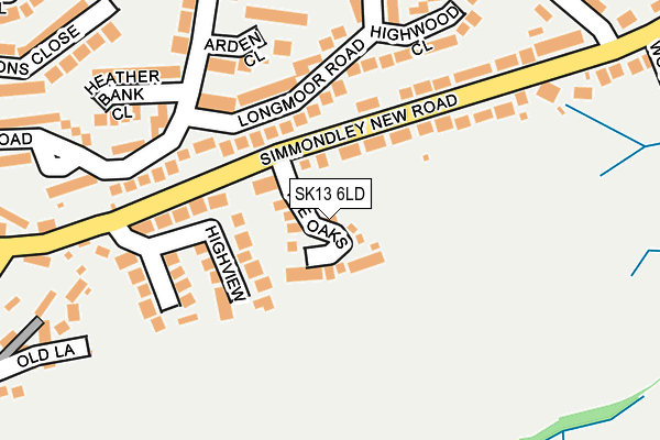 SK13 6LD map - OS OpenMap – Local (Ordnance Survey)