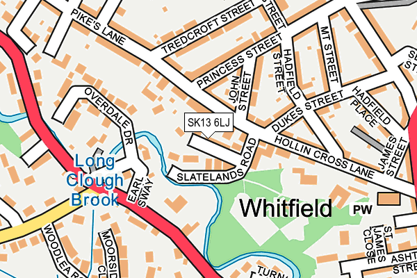 SK13 6LJ map - OS OpenMap – Local (Ordnance Survey)