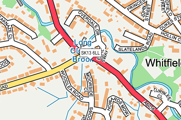 SK13 6LL map - OS OpenMap – Local (Ordnance Survey)