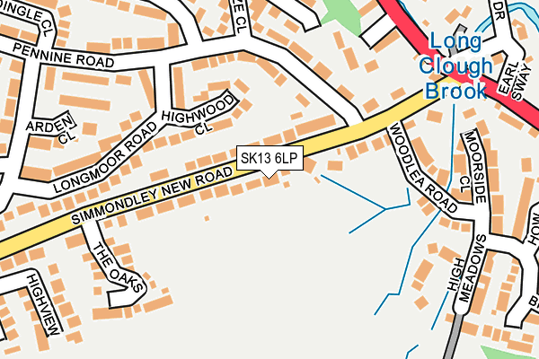 SK13 6LP map - OS OpenMap – Local (Ordnance Survey)