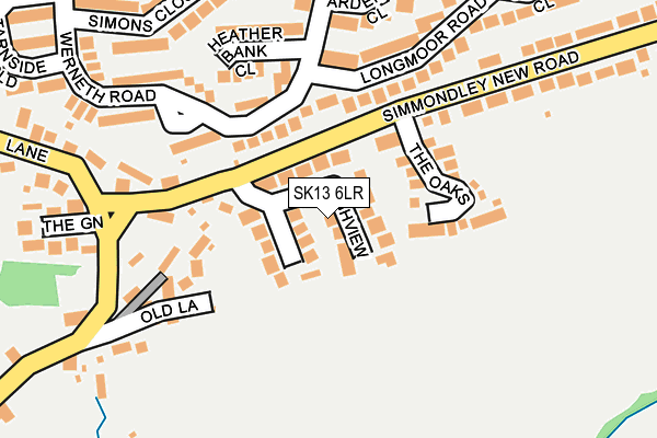 SK13 6LR map - OS OpenMap – Local (Ordnance Survey)