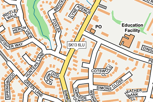 SK13 6LU map - OS OpenMap – Local (Ordnance Survey)