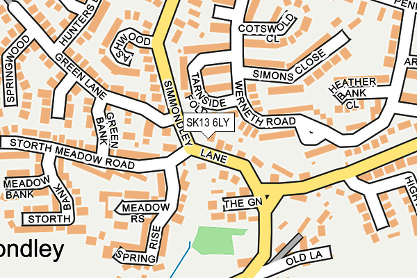 SK13 6LY map - OS OpenMap – Local (Ordnance Survey)