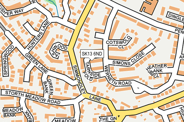 SK13 6ND map - OS OpenMap – Local (Ordnance Survey)