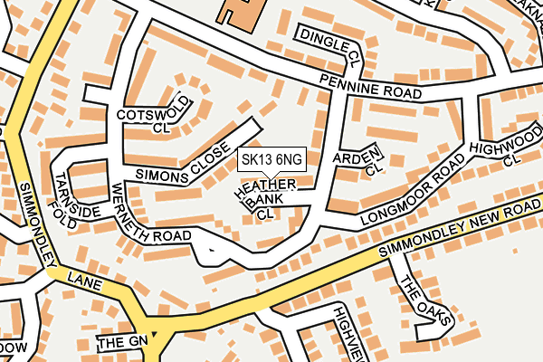 SK13 6NG map - OS OpenMap – Local (Ordnance Survey)