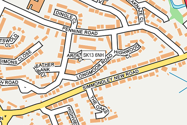 SK13 6NH map - OS OpenMap – Local (Ordnance Survey)