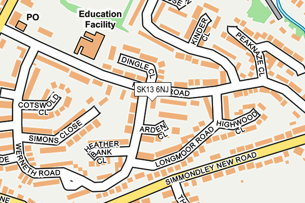 SK13 6NJ map - OS OpenMap – Local (Ordnance Survey)