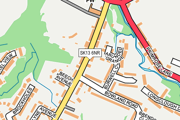 SK13 6NR map - OS OpenMap – Local (Ordnance Survey)