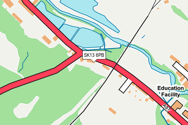 SK13 6PB map - OS OpenMap – Local (Ordnance Survey)