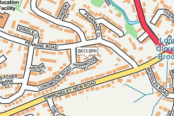 SK13 6PH map - OS OpenMap – Local (Ordnance Survey)