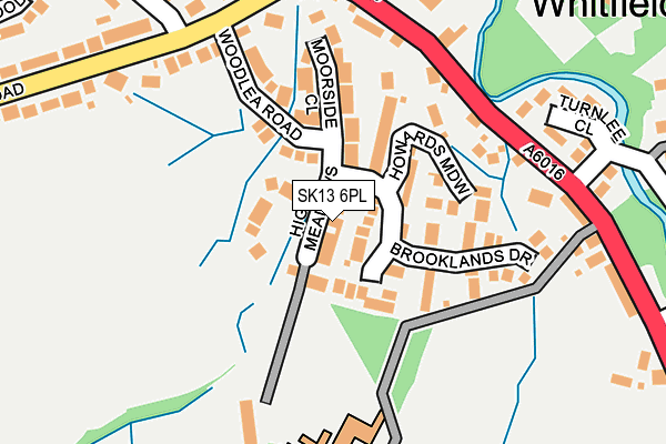 SK13 6PL map - OS OpenMap – Local (Ordnance Survey)