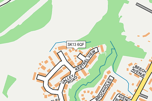 SK13 6QF map - OS OpenMap – Local (Ordnance Survey)