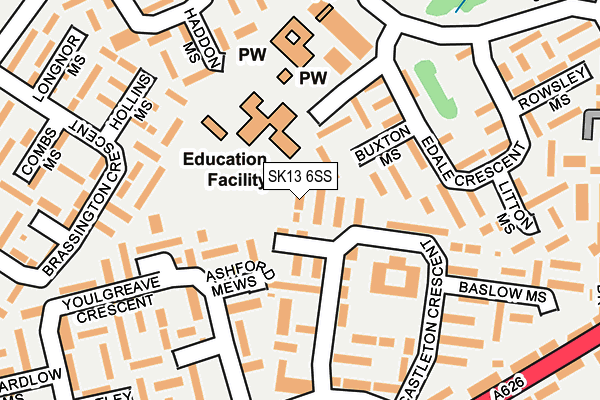 SK13 6SS map - OS OpenMap – Local (Ordnance Survey)