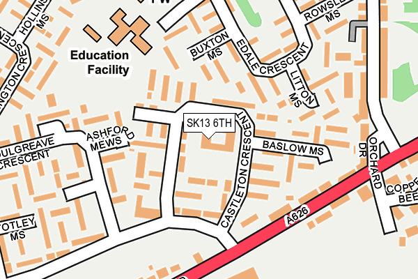 SK13 6TH map - OS OpenMap – Local (Ordnance Survey)