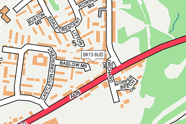 SK13 6UD map - OS OpenMap – Local (Ordnance Survey)