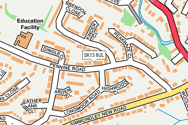 SK13 6UL map - OS OpenMap – Local (Ordnance Survey)