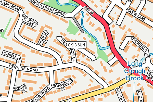 SK13 6UN map - OS OpenMap – Local (Ordnance Survey)