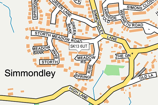 SK13 6UT map - OS OpenMap – Local (Ordnance Survey)