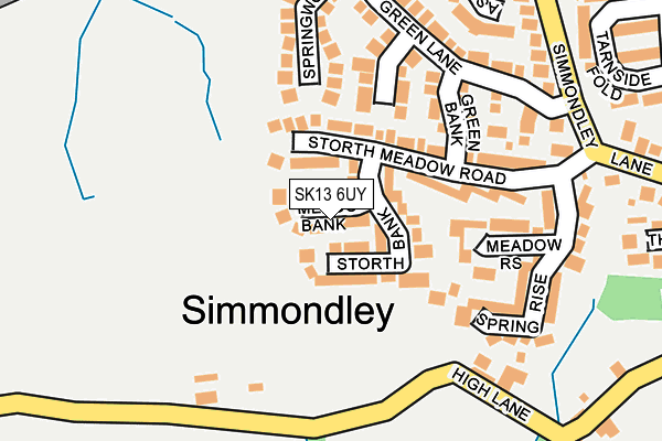 SK13 6UY map - OS OpenMap – Local (Ordnance Survey)