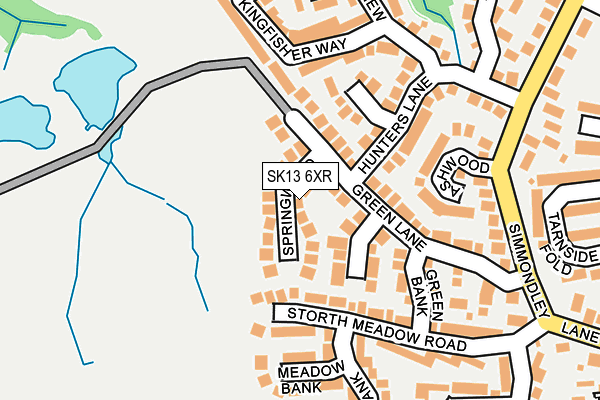 SK13 6XR map - OS OpenMap – Local (Ordnance Survey)