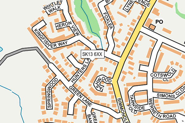 SK13 6XX map - OS OpenMap – Local (Ordnance Survey)