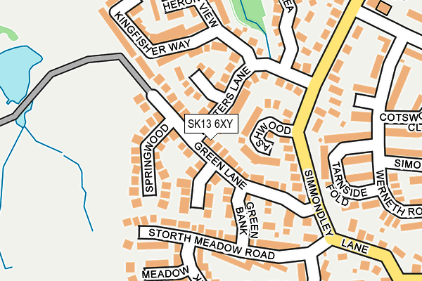 SK13 6XY map - OS OpenMap – Local (Ordnance Survey)