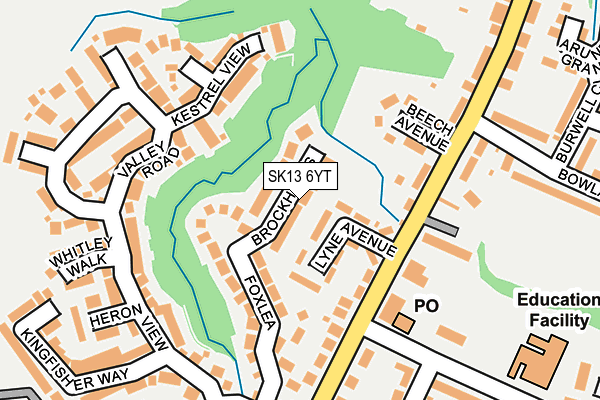 SK13 6YT map - OS OpenMap – Local (Ordnance Survey)