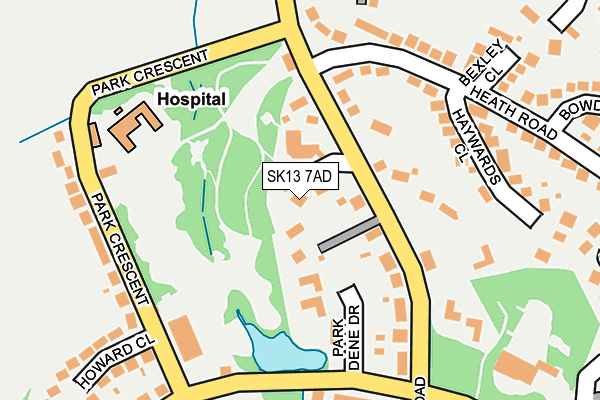 SK13 7AD map - OS OpenMap – Local (Ordnance Survey)