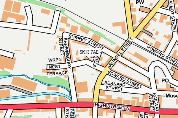 SK13 7AE map - OS OpenMap – Local (Ordnance Survey)