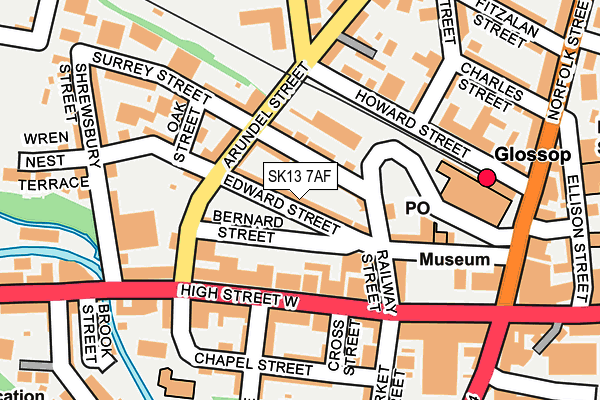 SK13 7AF map - OS OpenMap – Local (Ordnance Survey)