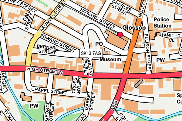 SK13 7AG map - OS OpenMap – Local (Ordnance Survey)