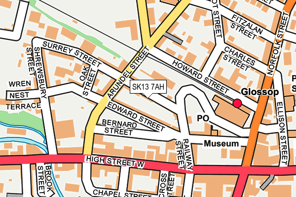 SK13 7AH map - OS OpenMap – Local (Ordnance Survey)