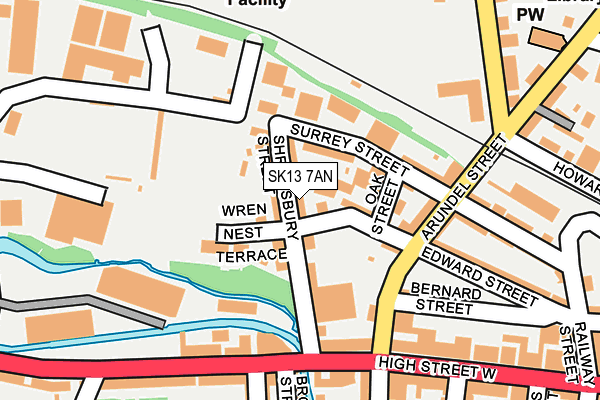 SK13 7AN map - OS OpenMap – Local (Ordnance Survey)