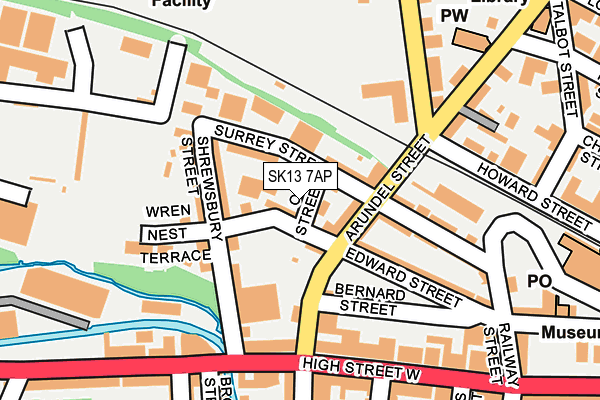 SK13 7AP map - OS OpenMap – Local (Ordnance Survey)