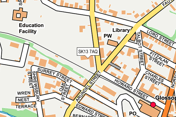 SK13 7AQ map - OS OpenMap – Local (Ordnance Survey)