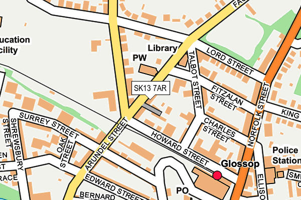 Map of GLOSSOP OSTEOPATHY CLINIC LIMITED at local scale
