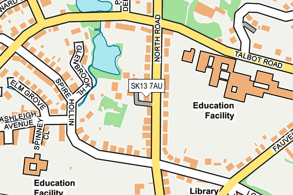 SK13 7AU map - OS OpenMap – Local (Ordnance Survey)
