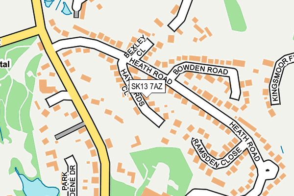 SK13 7AZ map - OS OpenMap – Local (Ordnance Survey)