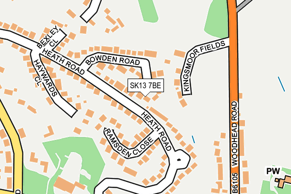 SK13 7BE map - OS OpenMap – Local (Ordnance Survey)