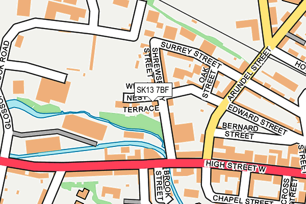 SK13 7BF map - OS OpenMap – Local (Ordnance Survey)