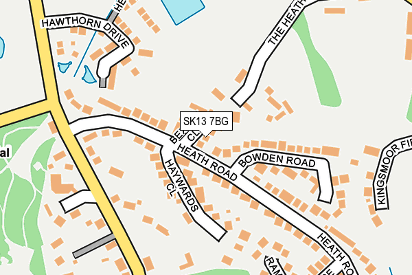 SK13 7BG map - OS OpenMap – Local (Ordnance Survey)