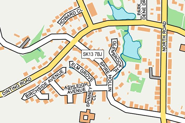 SK13 7BJ map - OS OpenMap – Local (Ordnance Survey)