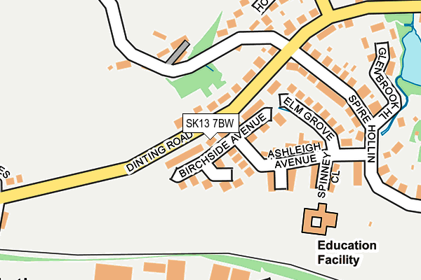 SK13 7BW map - OS OpenMap – Local (Ordnance Survey)