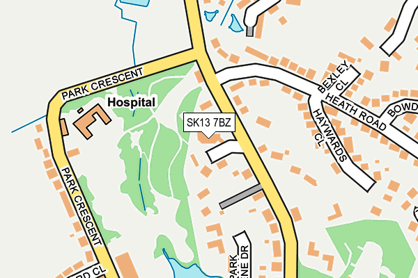 SK13 7BZ map - OS OpenMap – Local (Ordnance Survey)